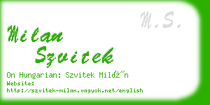 milan szvitek business card